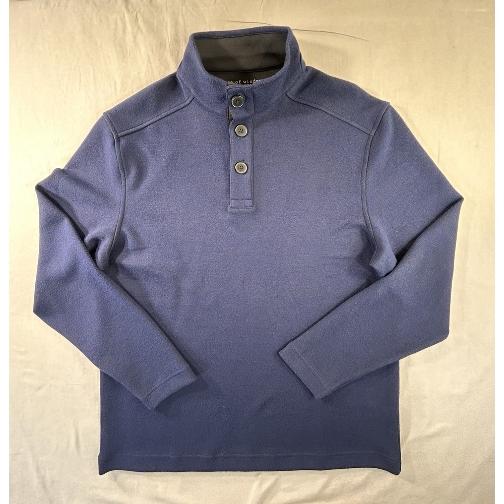 Age‎ Of Wisdom Button Pullover Sweater Navy Men's Large